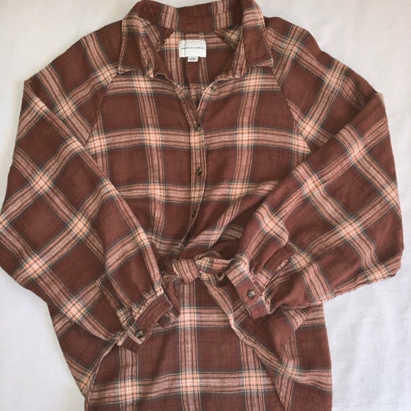 SOLD AE Plaid Button Up Shirt - Picture 4 of 7